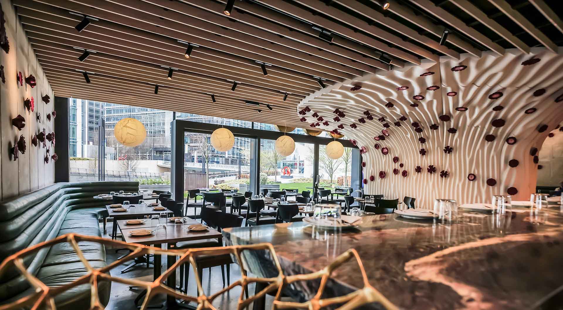 Installing a Hydroponic System at Roe Restaurant, Wood Wharf, London