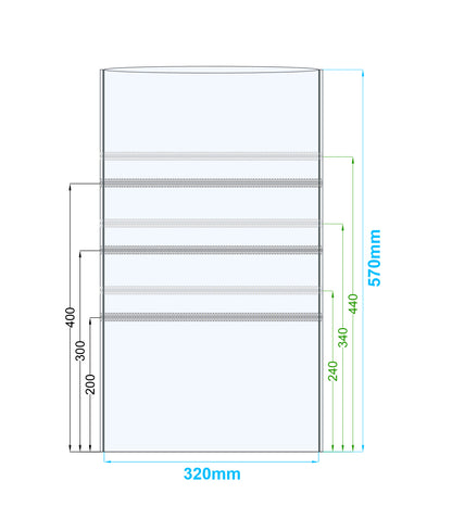 Spawn Bag, PPD (0.075mm), Zipper Filter Top, No Gusset, 32x57cm